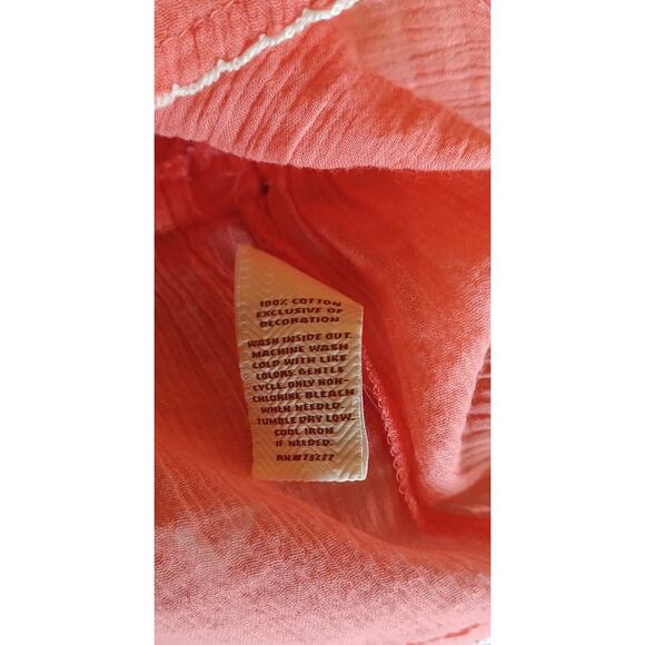 NWT Sonoma Peach Color Gauzy Embroidered Top Cami Liner 100% Cotton Women's XL - Picture 7 of 7